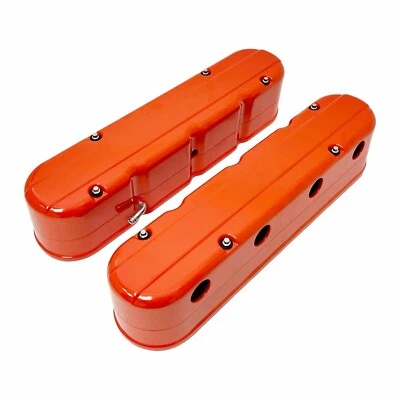 GM LS Valve Covers Aluminum Hidden Coils Smooth Top 2 Piece Design Chevy Orange - Bild 1 von 3