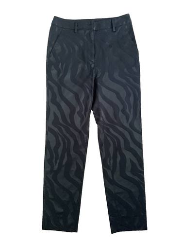 JUST CAVALLI Black Jacquard Zebra Tapered Cropped Trousers UK 8 US 4 IT 40 NEW - Picture 13 of 23