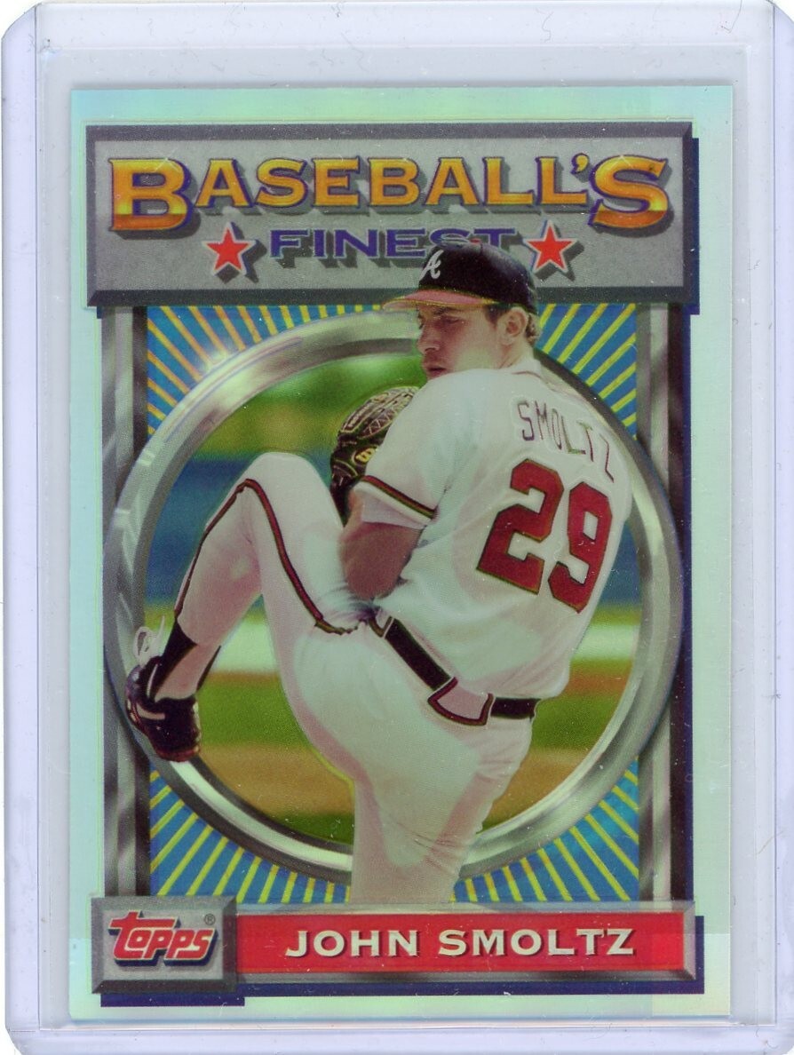 1993 Topps Finest Baseball Refractor #166 John Smoltz