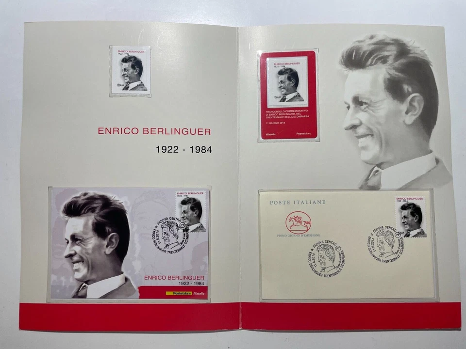 2014 Folder Filatelico Enrico Berlinguer con Tessera Filatelica - Immagine 2 di 2