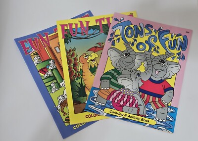 Vintage Fun Times Coloring & Activity Books Lot Of 3