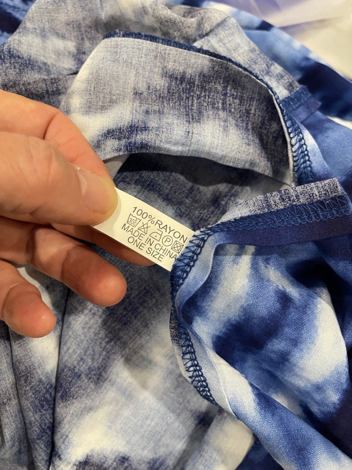 Epera Kaftan Maxi Blue Tie Dye One Size  Vneck Cover Up