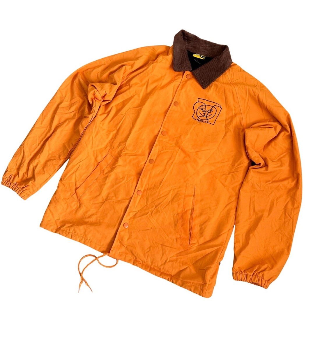スケートボード KROOKED EYES PACKABLE ANORAK JACKET GONZ Krooked Skateboards MoonSmile Gonz Logo Orange Coach Snap