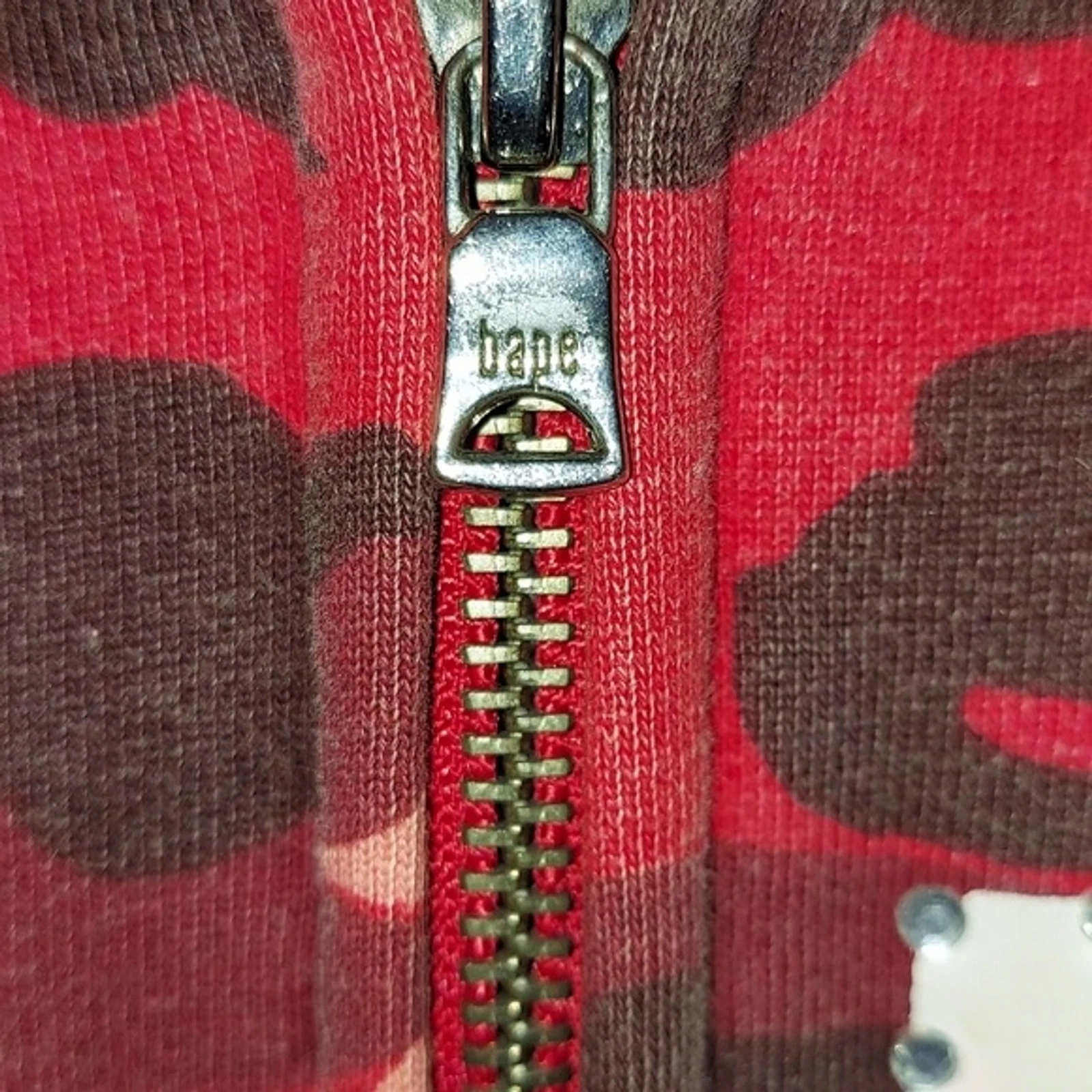 A BATHING APE (BAPE) Felpa con cappuccio RARA con cerniera in cristallo Bape.