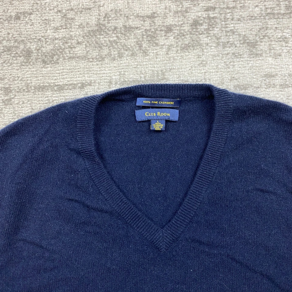 Club Room Cashmere Vest Large Blue Sleeveless Preppy Casual Outdoor Hiker Mens - Image 2 of 4