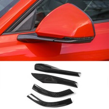 Side Rearview Mirror Cover Trim Decor Strip For Ford Mustang 2015 Carbon Fiber