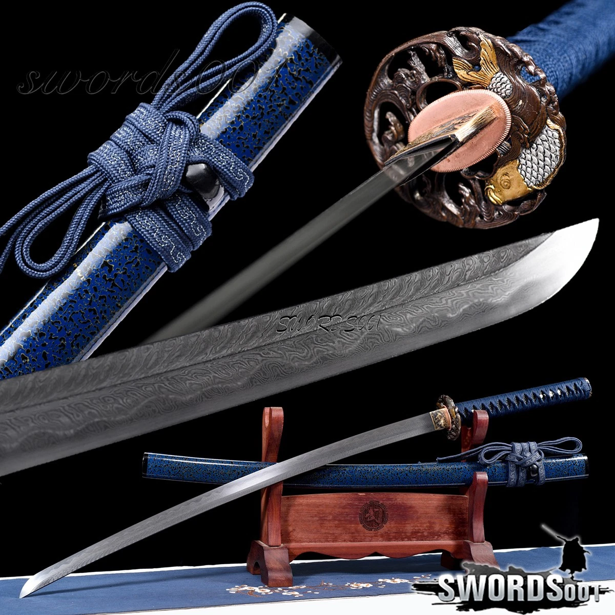 武士蓝色完整收藏日本刀剑、军刀| eBay
