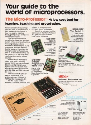 Multitech Electronics Micro-Professor Print Ad Vintage 1982 Microprocessor