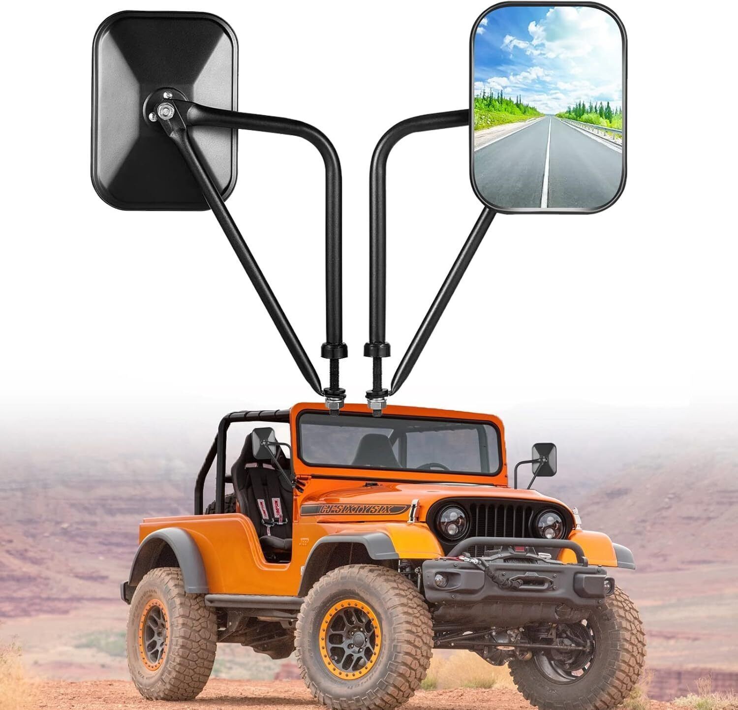 Door Hinge Mirrors for Safe Doors Off Driving 1997-17 Jeep Wrangler JK JKU CJ YJ