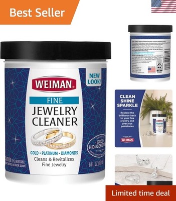 Weiman Fine Jewelry Cleaner Liquid 6 oz | Gold Platinum Diamond & Gemstone