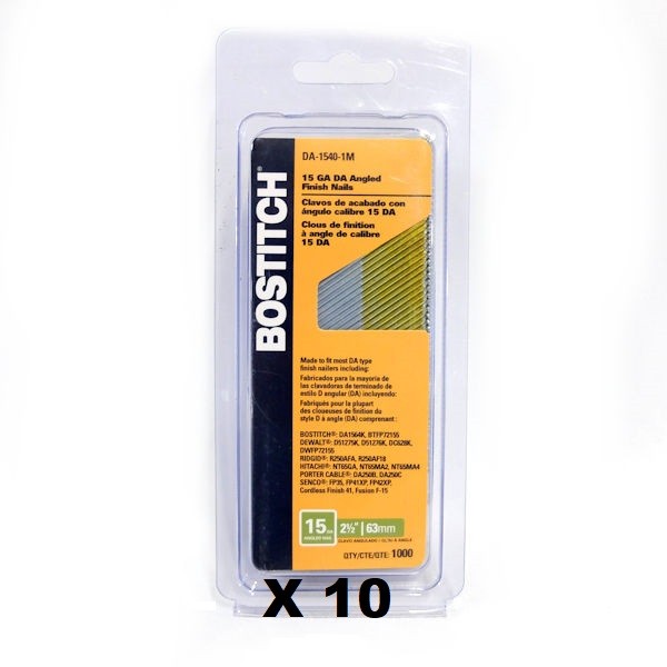 Bostitch 2-12-in 15-Gauge Galvanized Steel Finish Nails 10000 Count NEW 35090₽