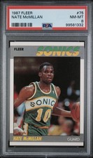 1987 Fleer Nate McMillan Rookie RC #75 PSA 8 NM-MT Seattle Supersonics