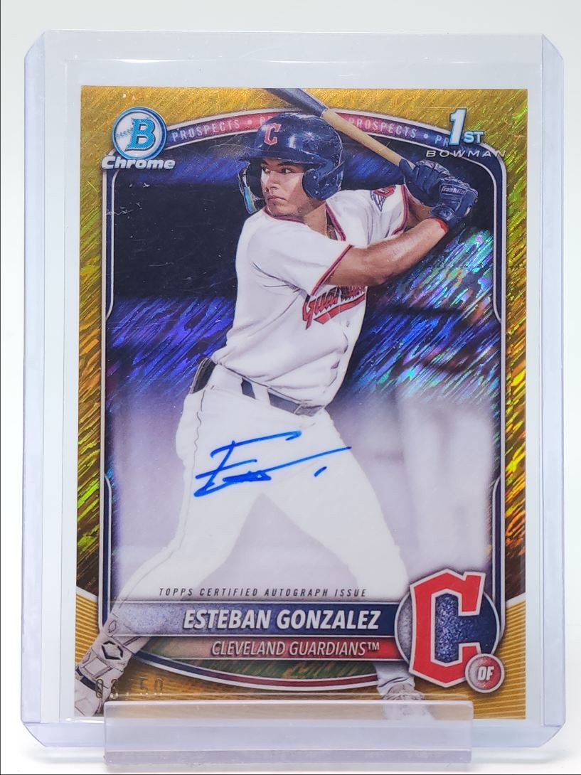 ESTEBAN GONZALEZ 2025 BOWMAN CHROME 1ST AUTOGRAPH GOLD SHIMMER AUTO /50 Q3100