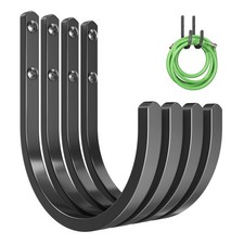 4 Hook Garden Hose Holder Wall Mount Aluminum Soporte Manguera Jardin