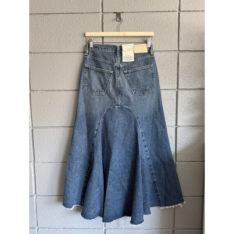 NWT Women's Citizen of Humanity Mina Reworked Denim Skirt in Medium Wash size 24 - Image 3 of 4