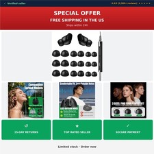 9 Pairs Replacement Ear Tips for Beats Studio Buds Fit Pro Black Silicone