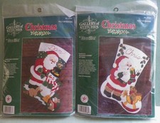 Bucilla Gallery of Stitches Christmas 15" Felt Stocking Kits 32967 32968 Lot 2