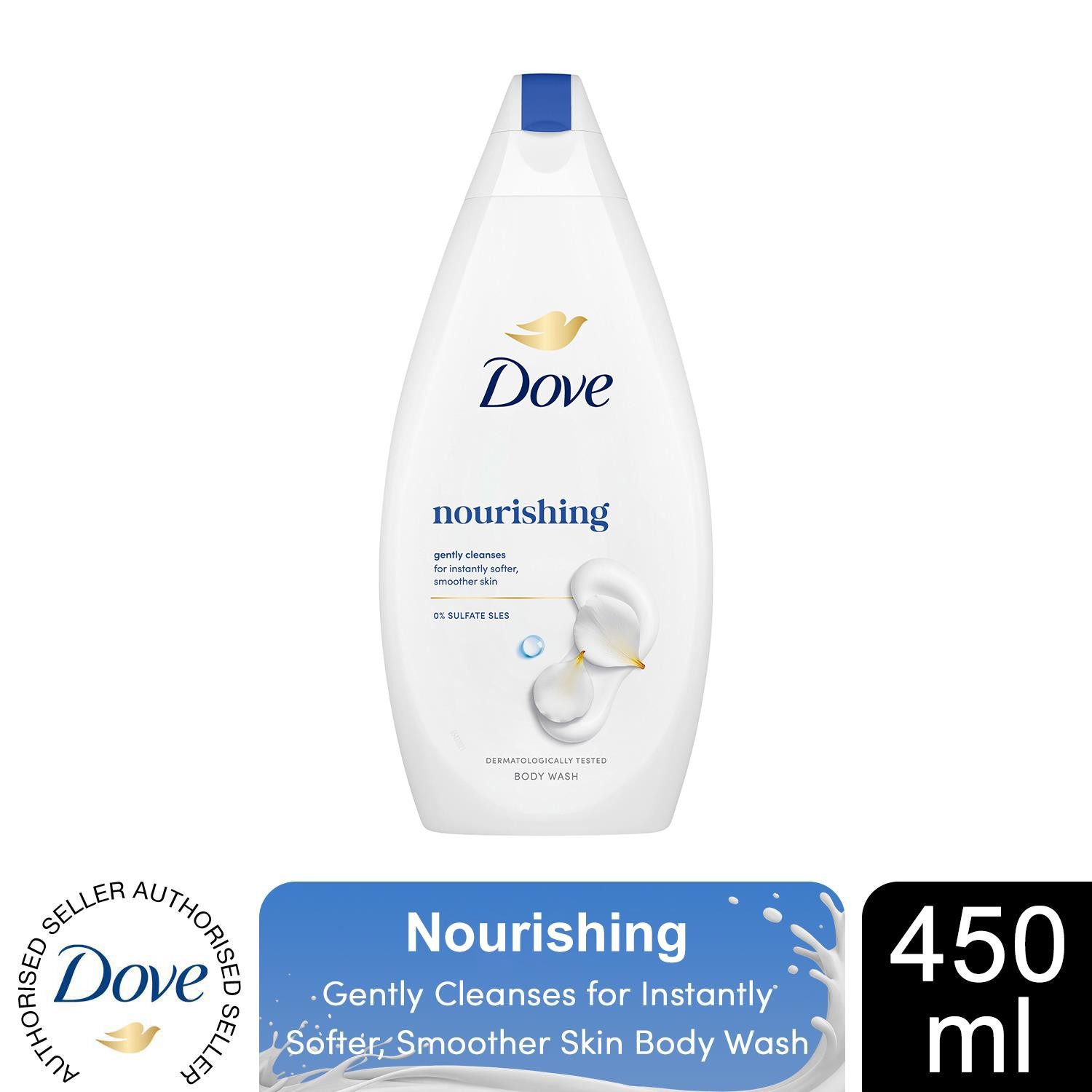 Dove Nourishing Body Wash 0% Sulfate SLES for Softer & Smoother Skin, 450ml