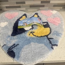 Nowy niebieski dywan kąpielowy w kształcie serca shag mata kąpielowa 27" x 27" z metką