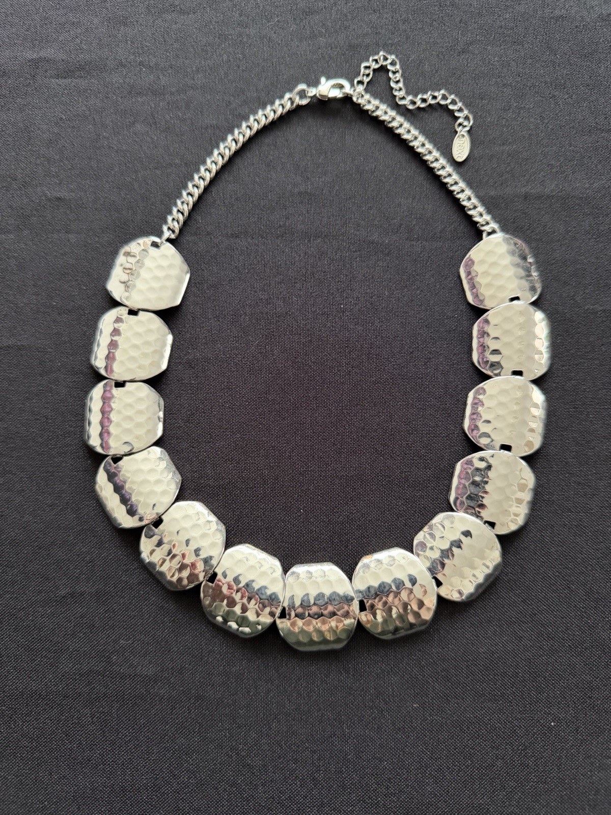 Vintage Interlocking Hammered Link Lightweight Si… - image 2