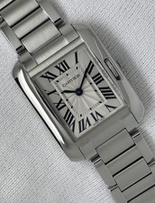 Cartier Tank Anglaise Silver Dial Quartz Steel Ladies Watch 3485 2026 Service