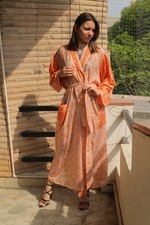 Abito lungo kimono bianco pura seta donna abito in seta kimono abito da...