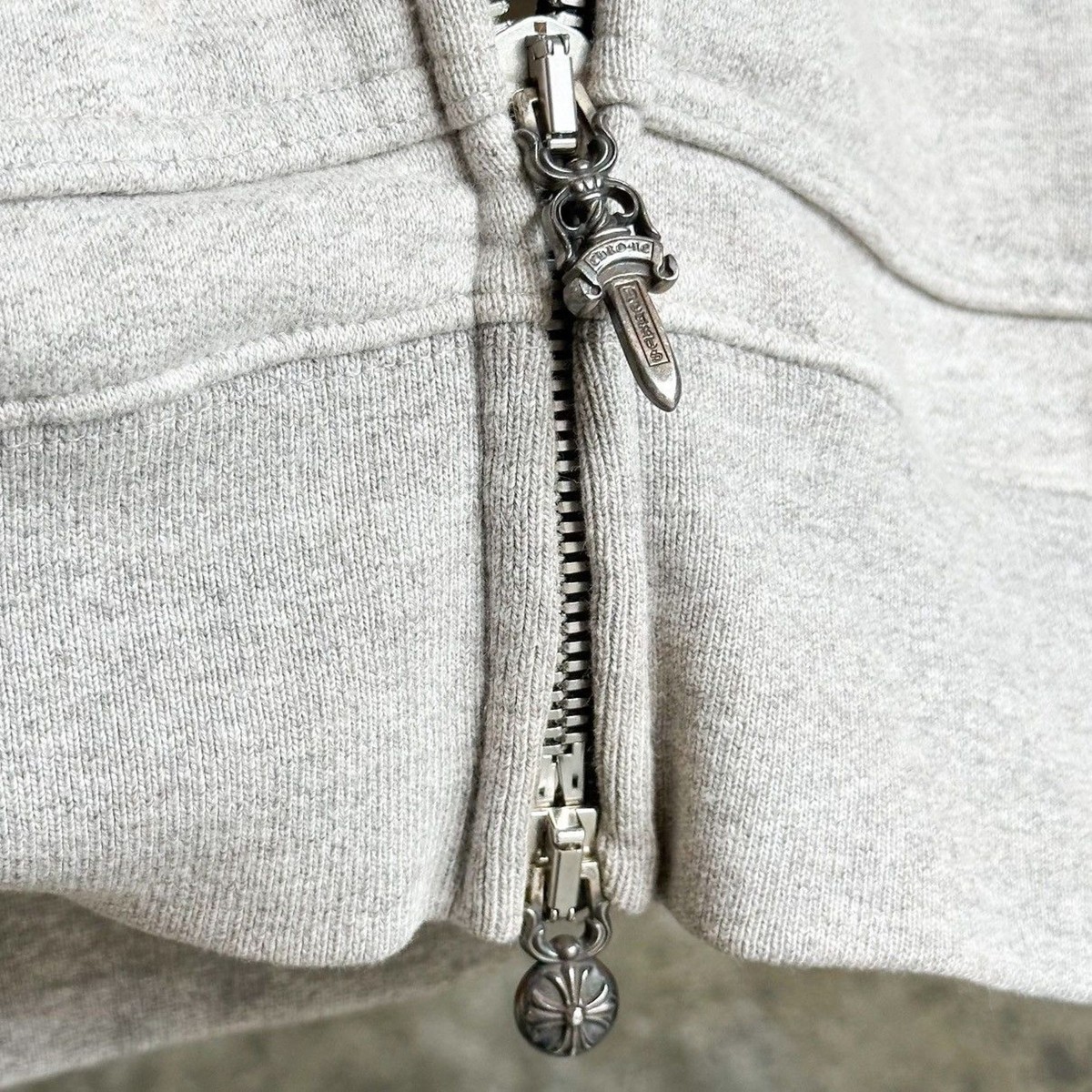 Chrome Hearts Heather Cross Patch Zip Up Hoodie | eBay