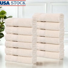 Venice Zero Twist Face Towels Set of 12 Plush Washcloths Quick Dry 100 Cotton US