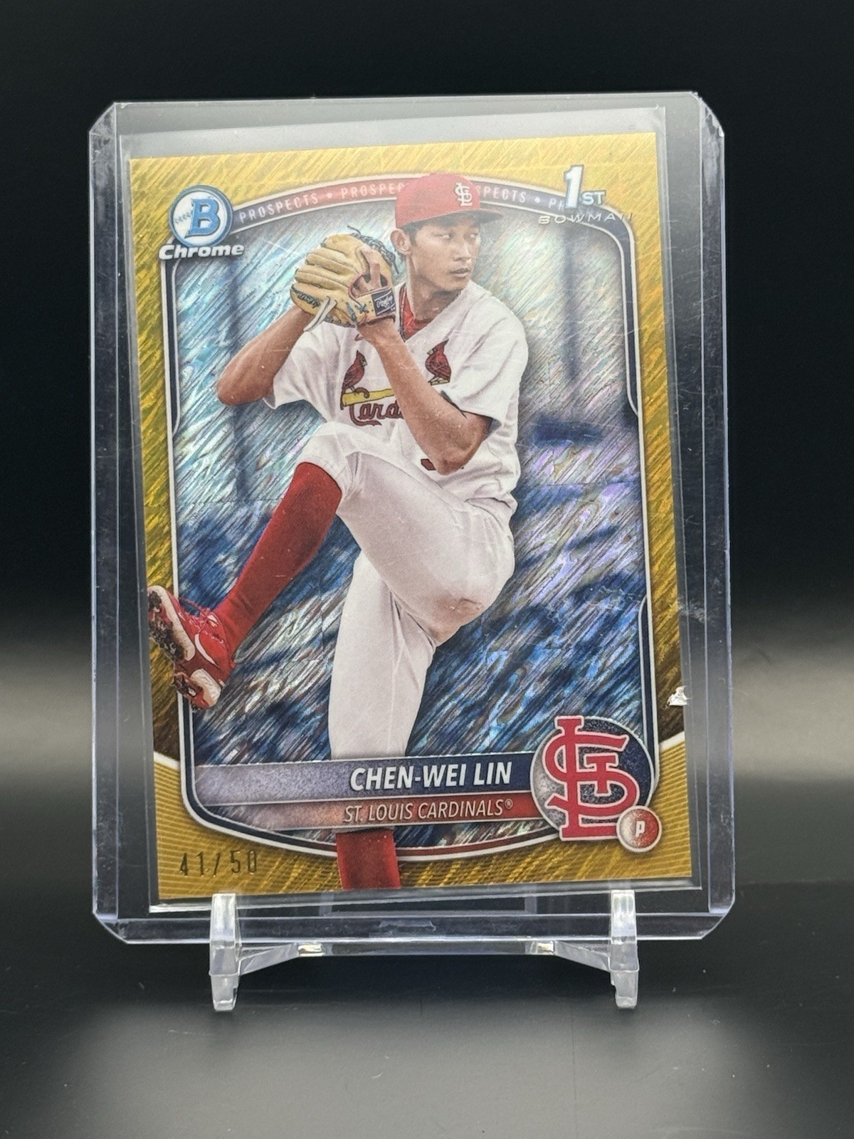 2025 Bowman Chrome Chen-Wei Lin 1st Bowman Gold Shimmer /50