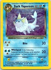 Dark Vaporeon 9/110 Holo Rare Legendary Collection Pokemon