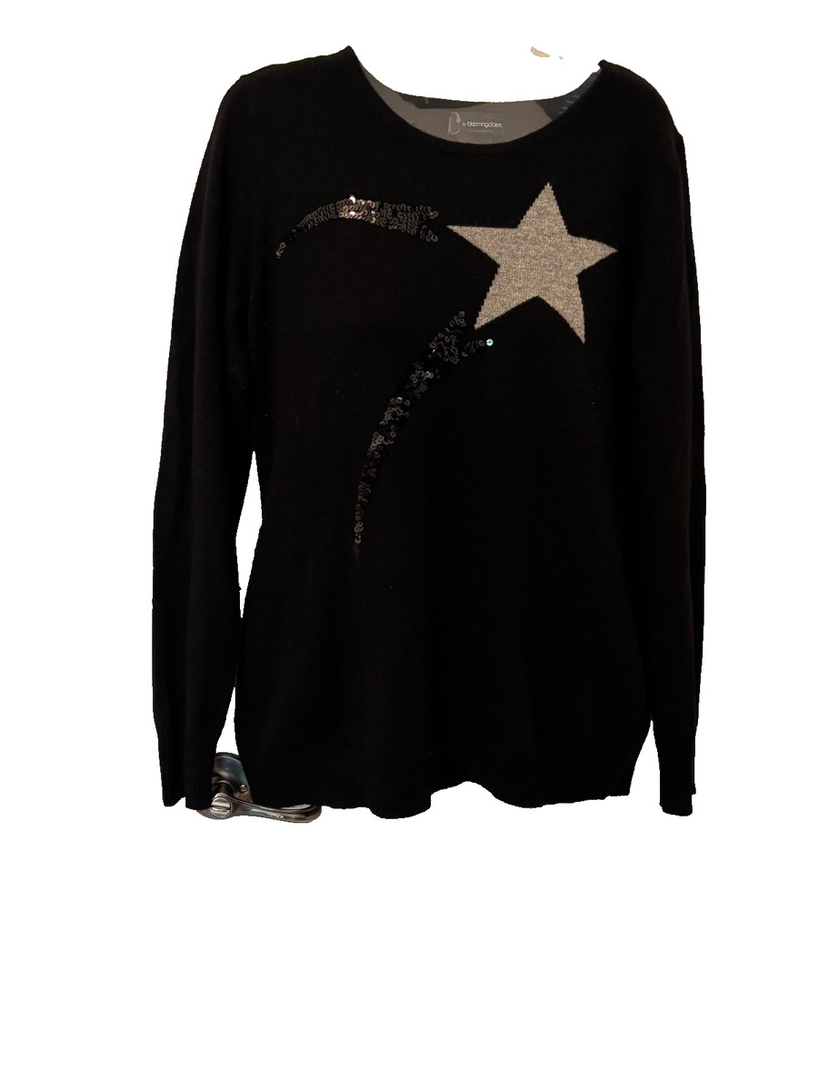 Bloomingdales Black Cashmere Medium sequin sweater