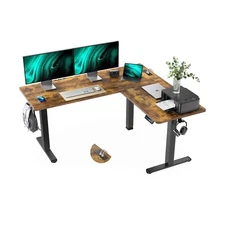 Marsail 63×55 in Electric Corner L-Shaped Standing Desk with 4-in 1 Electic