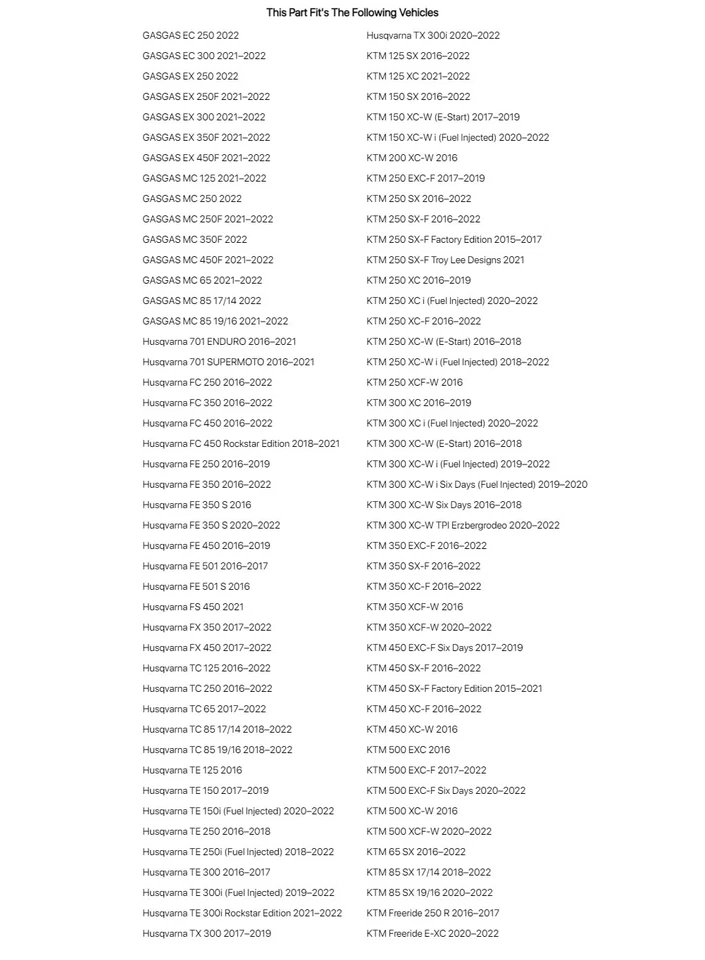 Clavijas Fasst Impact Moto negras/naranja para Husqvarna TC 65 2017-2023 Foto 2 de 3