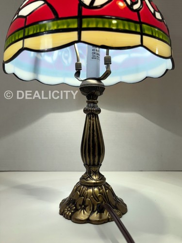 Authentische Coca Cola Tisch/Schreibtischlampe Faux "Tiffany" Buntglas 15" hoch groß - Bild 6 von 8
