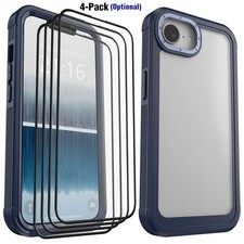 For iPhone 17e Case Shockproof Hybrid Clear Back Phone Cover / Tempered Glass