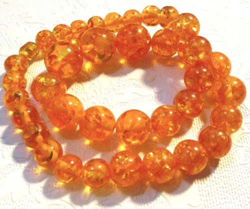 Massive Vintage Baltic Honey Amber Graduated Bead Necklace, 24 1/4 Inches Long