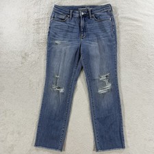 Universal Thread Jeans Denim High Rise Straight Crop Distressed Womens Size 8/29