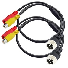AYECEHI 4 Pin Aviation to RCA Adapter 4 pin Male rca dc Famale, Black