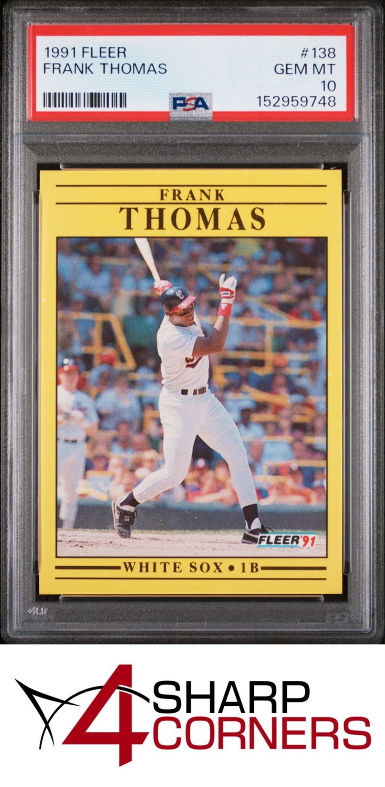 1991 FLEER #138 FRANK THOMAS WHITE SOX HOF PSA 10