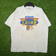 Vintage 1992 McDavid Cowboy Collar Oneita Power-T Shirt XXL Gray Made in USA 90s