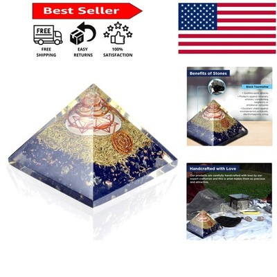 Healing Orgone Pyramid with Black Tourmaline - 4.29'' Chakra Energy Generator