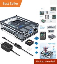 Stylish Raspberry Pi 4 Case with Cooling Fan  5V Power Supply - 8GB/4GB Support