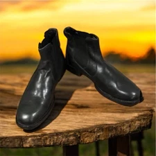 Vera GBX ,Men’s, Boots, Leather, Black, Size 10, To put, Round Toe.!