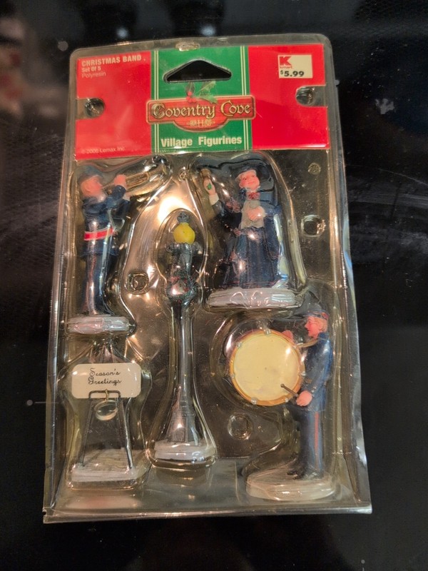 Lemax Christmas Band 2006 Village Set of 5 Drum Trumpet Bell Lamp #62323 Retired