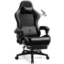 Ergonomic Reclining Gaming Chair - Bluetooth Speakers, High Back Seat, Footrest