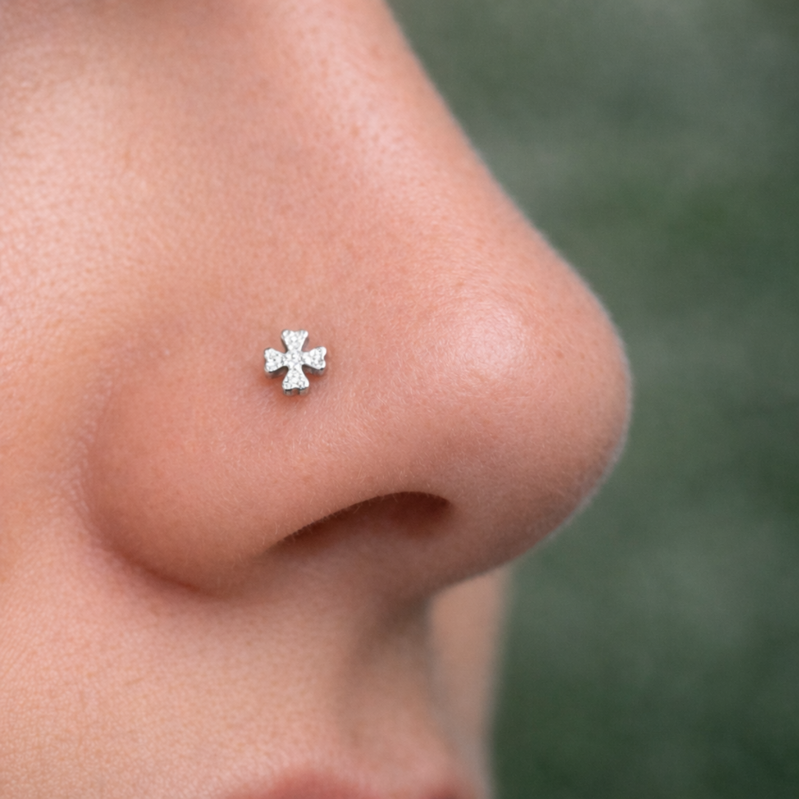 Four Leaf Clover 3mm 925 Sterling Silver Ball End Pin Lucky Leaf Body Jewellery