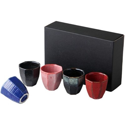 Yell Net Mino Ware Japanese 5 Sake Cup 490g φ5.7×5.5cm Multicolor W/Box NEW