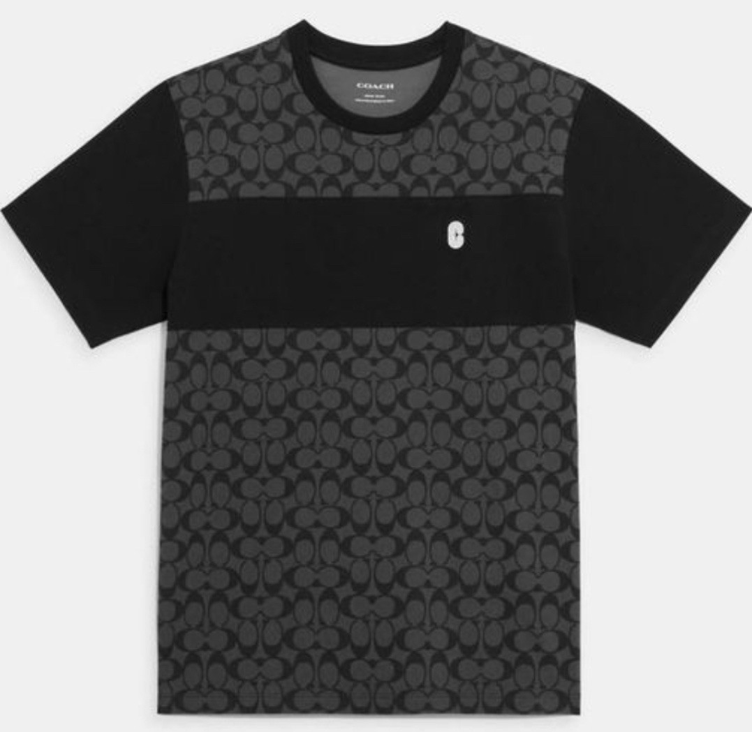COACH SIGNATURE Charcoal BLACK SHORT SLEEVE TEE SHIRT SIZE XXL NEW