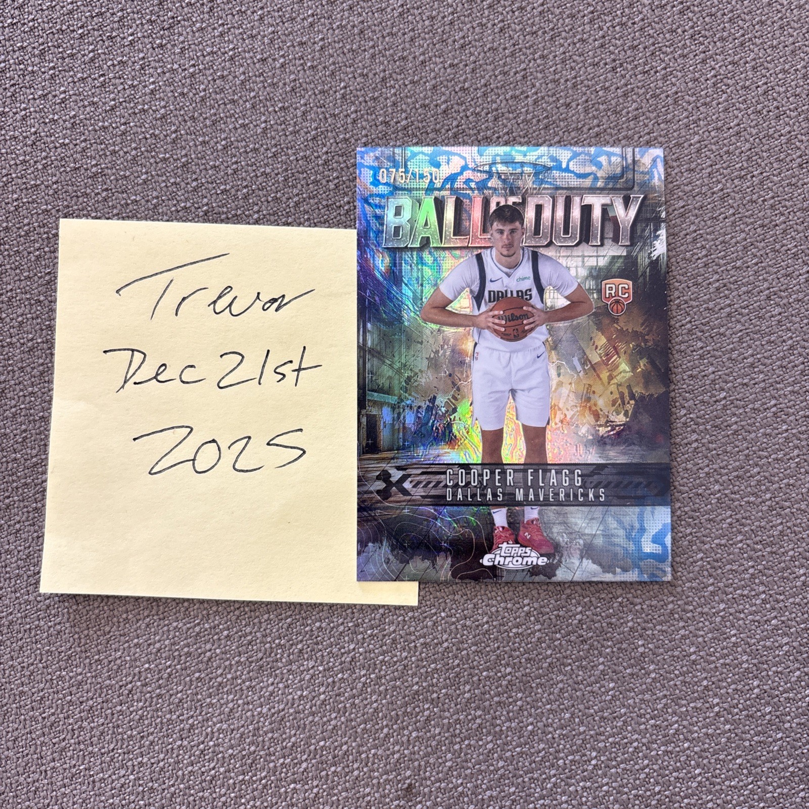 COOPER FLAGG 2025-26 Topps Chrome Ball Of Duty #BD-21 BLUE REFRACTOR /150 MAVS