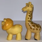 Vtg Fisher Price Circus Train Animals Toy Giraffe Lion Replacement Little People